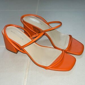 Marc Fisher orange wedge heel